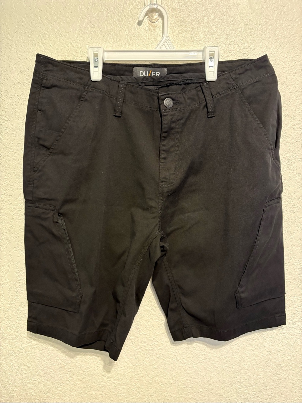 DU/ER Black Men's Cargo Shorts — Everyday Utility Style Size 36
